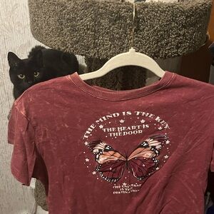 Red universe butterfly shirt